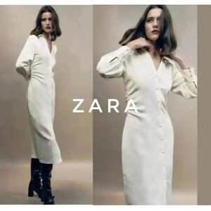 BNWT Zara JACQUARD  SHIRTDRESS size M